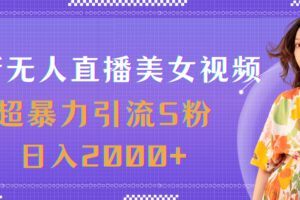 （11664期）最新无人直播美女视频，超暴力引流S粉日入2000+