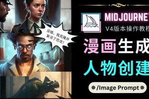 （4899期）Midjourney V4版本操作教程：2个简单参数，完成漫画生成，人物创建