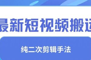 最新短视频搬运，纯手法去重，二创剪辑手法【揭秘】