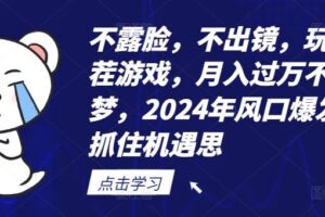 不露脸，不出镜，玩转找茬游戏，月入过万不是梦，2024年风口爆发，抓住机遇【揭秘】