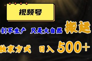 视频号轻松搬运日赚500+，一个1分钟1条原创视频【揭秘】