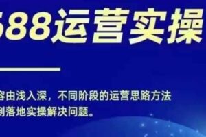 1688实操运营课，零基础学会1688实操运营，电商年入百万不是梦