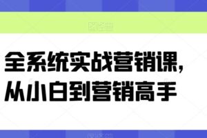 全系统实战营销课，从小白到营销高手