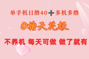 （10670期）0撸天花板 单手机日收益40+ 2台80+ 单人可操作10台 做了就有 长期稳定