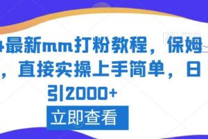 2024最新mm打粉教程，保姆教学，直接实操上手简单，日引2000+【揭秘】