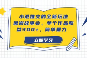 （6849期）小说推文的全新玩法，黑岩故事会，单个作品收益300+，简单暴力