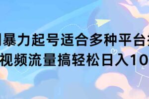 （9251期）扩列暴力起号适合多种平台操作原创视频流量搞轻松日入1000+