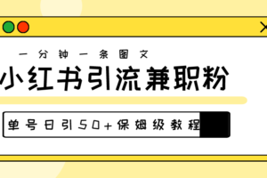 （10587期）爆粉秘籍！30s一个作品，小红书图文引流高质量兼职粉，单号日引50+