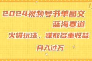 2024视频号书单图文蓝海赛道，火爆玩法，赚取多重收益，小白轻松上手，月入上万【揭秘】