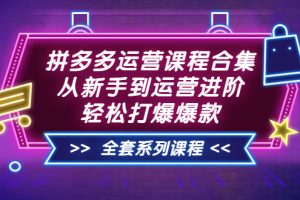 （3415期）拼多多运营课程合集：从新手到运营进阶，轻松打爆爆款（全套系统课程）