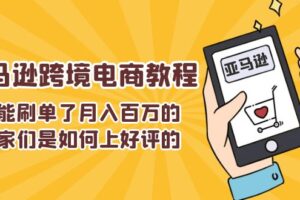 （11455期）不能s单了月入百万的卖家们是如何上好评的，亚马逊跨境电商教程