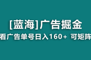 （8767期）【海蓝项目】广告掘金日赚160+（附养机教程） 长期稳定，收益妙到