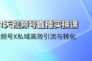 21天视频号直播实操课，视频号X私域高效引流与转化（22节课）