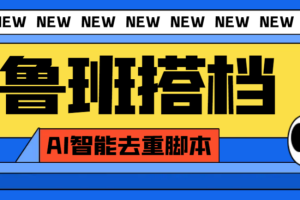 （7962期）外面收费299的鲁班搭档视频AI智能全自动去重脚本，搬运必备神器【AI智能…