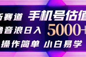 （10154期）抖音不出境直播【手机号估值】最新撸音浪，日入5000+，简单易学，适合…