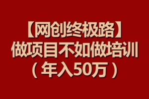 【网创终极路】做项目不如做项目培训，年入50万