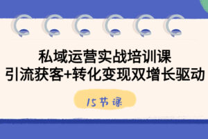 （8698期）私域运营实战培训课，引流获客+转化变现双增长驱动（15节课）