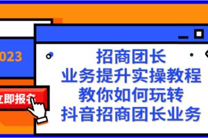 （8200期）招商团长-业务提升实操教程，教你如何玩转抖音招商团长业务（38节课）