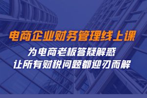 （7504期）电商企业-财务管理线上课：为电商老板答疑解惑-让所有财税问题都迎刃而解