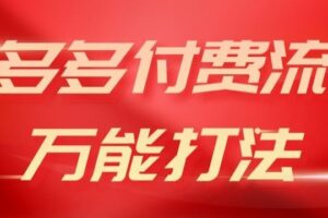 2024多多付费流万能打法、强付费起爆、流量逻辑、高转化、高投产【揭秘】