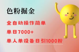 （12225期）色粉掘金 全自动 操作简单 单日收益7000+  单人单设备日引1000粉