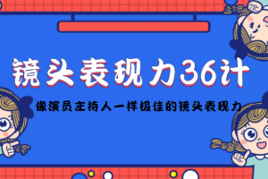 （4330期）镜头表现力36计，做到像演员主持人这些职业的人一样，拥有极佳的镜头表现力