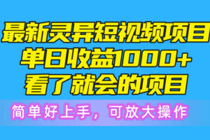 （10542期）最新灵异短视频项目，单日收益1000+看了就会的项目，简单好上手可放大操作