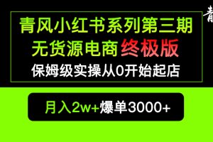 （5723期）小红书无货源电商爆单终极版【视频教程+实战手册】保姆级实操从0起店爆单