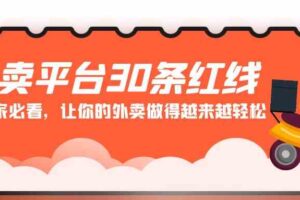 （9211期）外卖平台 30条红线：老板商家必看，让你的外卖做得越来越轻松！