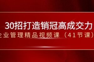 30招打造销冠高成交力-企业管理精品视频课（41节课）