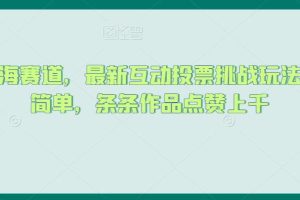 抖音蓝海赛道，最新互动投票挑战玩法，制作简单，条条作品点赞上千【揭秘】