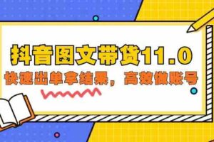 抖音图文带货11.0，快速出单拿结果，高效做账号（基础课+精英课 92节高清无水印）