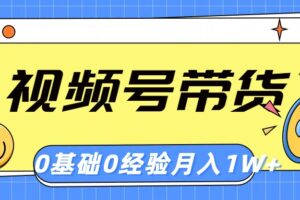 （10723期）视频号轻创业带货，零基础，零经验，月入1w+