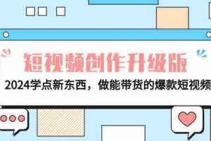 电商人必看短视频创作升级版：2024学点新东西，做能带货的爆款短视频