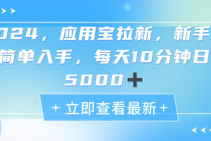 （11236期）2024应用宝拉新，真正的蓝海项目，每天动动手指，日入5000+