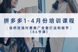 （10495期）拼多多1-4月份培训课程，自然流强付费推广全套打法和细节（86节课）