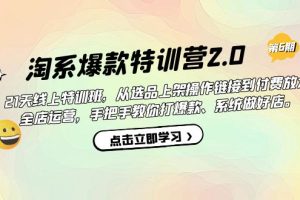 （7250期）淘系爆款特训营2.0【第六期】从选品上架到付费放大 全店运营 打爆款 做好店