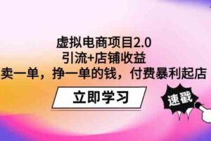 （9645期）虚拟电商项目2.0：引流+店铺收益  卖一单，挣一单的钱，付费暴利起店