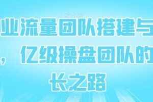 企业流量团队搭建与管理，亿级操盘团队的成长之路