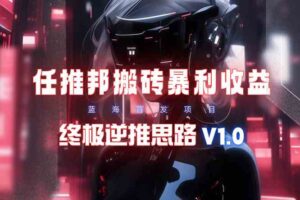 （9567期）【限时蓝海】任推邦搬砖暴利吃收益_终极逆推思路V1.0