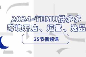 2024TEMU拼多多跨境开店、运营、选品（25节视频课）