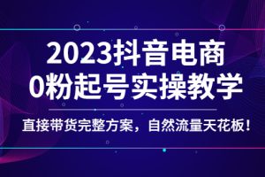 （4698期）2023抖音电商0粉起号实操教学，直接带货完整方案，自然流量天花板