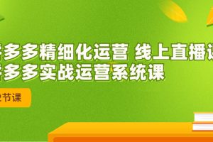 （7151期）2023年8月新课-拼多多精细化运营 线上直播课：拼多多实战运营系统课-42节