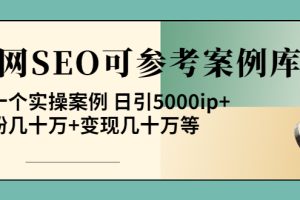 （3834期）《全网SEO可参考案例库》几十个实操案例 日引5000ip+涨粉百W+变现几十W等!