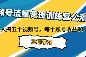 （7719期）视频号流量变现训练营公测1.0：一个人搞五个视频号，每个账号收益30-50