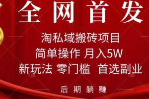 （7473期）淘私域搬砖项目，利用信息差月入5W，每天无脑操作1小时，后期躺赚