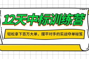 （4116期）12天中标训练营：轻松拿下百万大单，摆平对手的实战夺单秘笈！