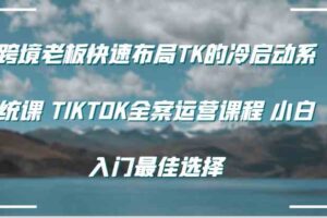 跨境老板快速布局TK的冷启动系统课 TIKTOK全案运营课程 小白入门最佳选择