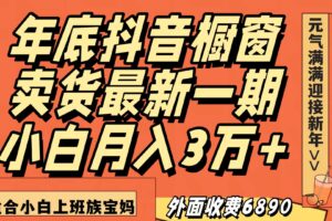 最新一期抖音橱窗冬季卖货小白单账号月入3万+在家也做，无成本只需执行即可