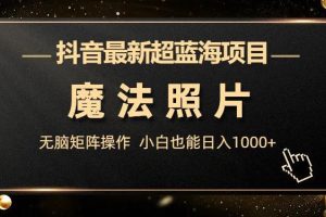 抖音最新超蓝海项目，魔法照片，无脑矩阵操作，小白也能日入1000+【揭秘】